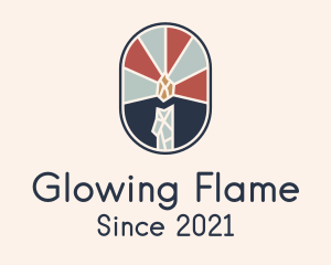 Stained Glass Candle  logo design