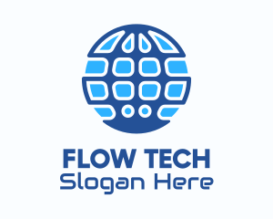 Blue Global Tech Company logo design