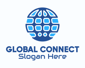 Blue Global Tech Company logo design