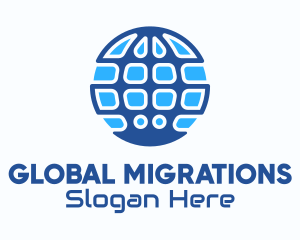 Blue Global Tech Company logo design