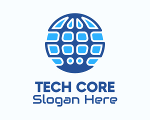 Blue Global Tech Company logo design