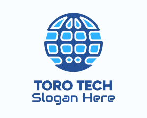 Blue Global Tech Company logo design