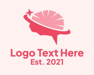 Thought Bubble - Brain Orbit Chat logo design