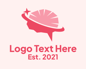 Thinking - Brain Orbit Chat logo design