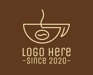 Hot Coffee - Simple Coffee Bean Cup logo design