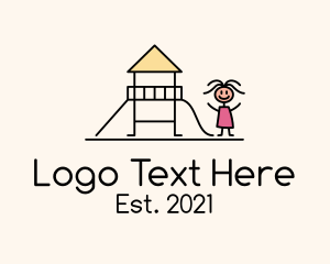Sandbox - Girl Playground Daycare logo design