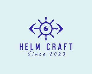 Nautical Eye Steering Wheel logo design