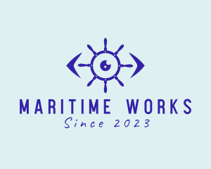 Nautical Eye Steering Wheel logo design