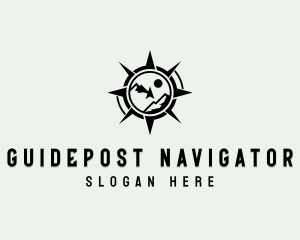 Mountain Compass Navigation logo design