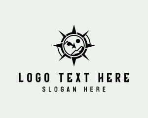 Travel - Mountain Compass Navigation logo design