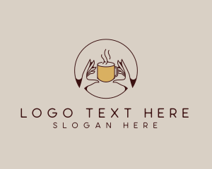 Herbal - Hot Coffee Cafe logo design