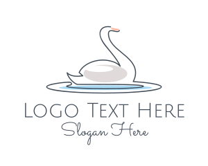 Duck - Swan Lake Outline logo design