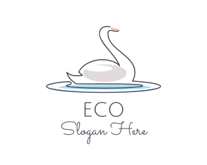 Swan - Swan Lake Outline logo design