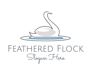Geese - Swan Lake Outline logo design