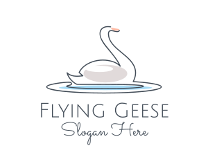 Geese - Swan Lake Outline logo design