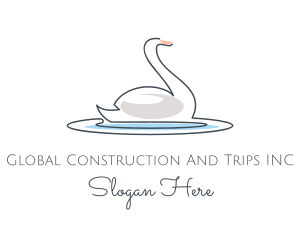 Stroke - Swan Lake Outline logo design