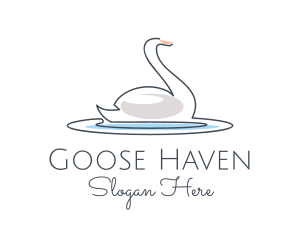 Swan Lake Outline  logo design