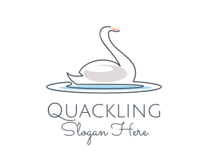 Swan Lake Outline  logo design