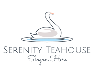 Swan Lake Outline  logo design