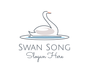 Swan Lake Outline  logo design