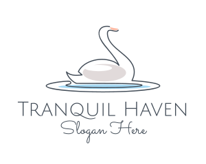 Serenity - Swan Lake Outline logo design