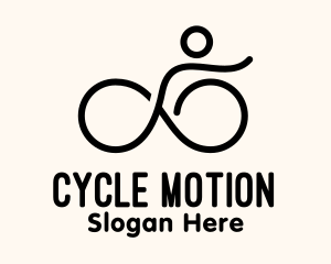 Monoline Simple Biker logo design