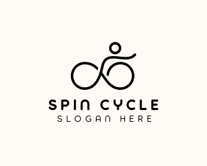 Monoline Simple Biker logo design