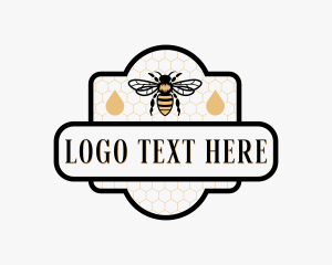 Emblem - Honey Droplet Bee logo design