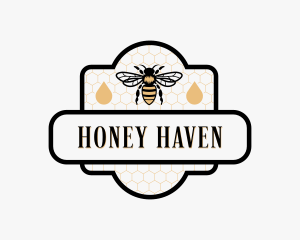 Beekeeper - Honey Droplet Bee logo design