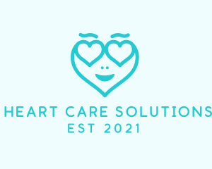 Blue Heart Head logo design