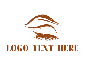 Brown - Vintage Eyelashes Eyebrows logo design