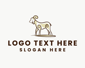 Farmer - Goat Farm Livestock logo design
