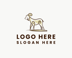 Goat Farm Livestock Logo