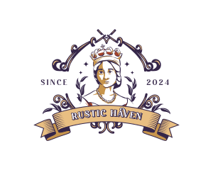 Vintage Queen Empress logo design