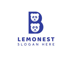 Polar Bear - Blue B Panda logo design