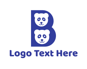 Teddy - Blue B Panda logo design