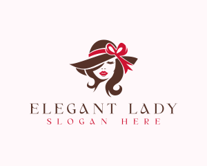 Lady Ribbon Hat logo design