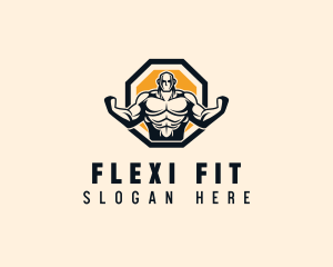 Bodybuilder Fitness Workout logo design