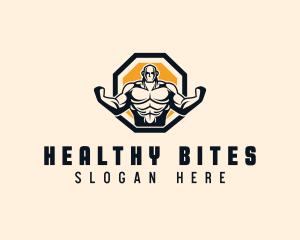 Bodybuilder Fitness Workout logo design