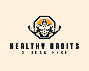 Bodybuilder Fitness Workout logo design