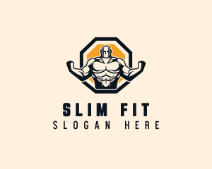 Bodybuilder Fitness Workout logo design