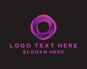 Virtual - Modern Swirl Motion logo design