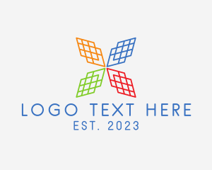 Software - Modern Grid Wind Turbine logo design