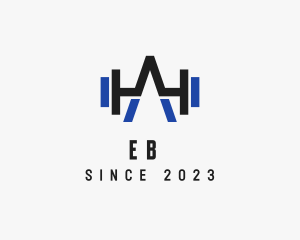 Bodybuilding - Weightlifting Barbell Letter A logo design