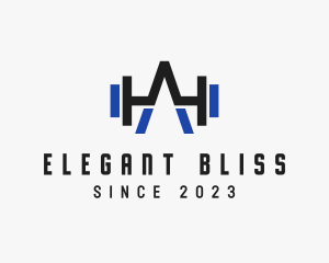 Gym - Weightlifting Barbell Letter A logo design
