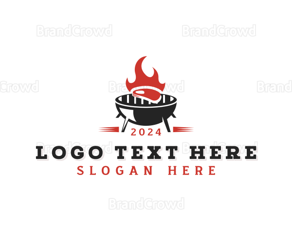 BBQ Grill Steak Logo