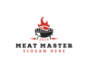 BBQ Grill Steak logo design