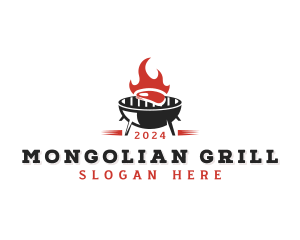 BBQ Grill Steak logo design