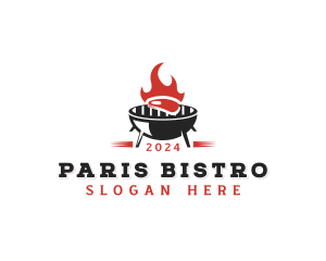 BBQ Grill Steak logo design