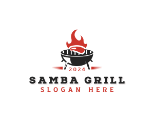 BBQ Grill Steak logo design